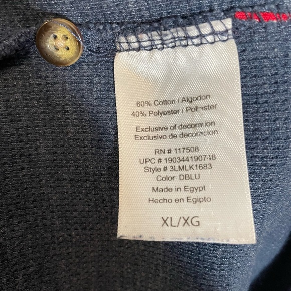 Levi Strauss Long Sleeve Thermal Shirt Mens Size XL Navy Blue - Picture 5 of 10